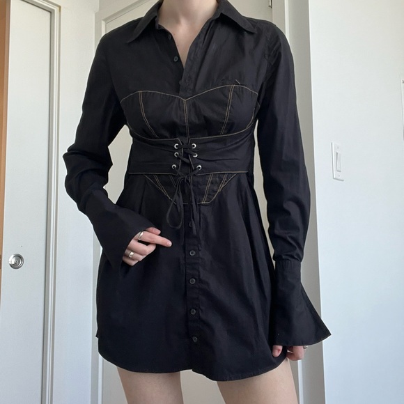 Urban Outfitters corseted shirt dress - Picture 2 of 6